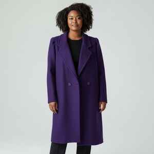 Vintage Capri Purple Wool Coat Satin Lined Double breasted Made USA